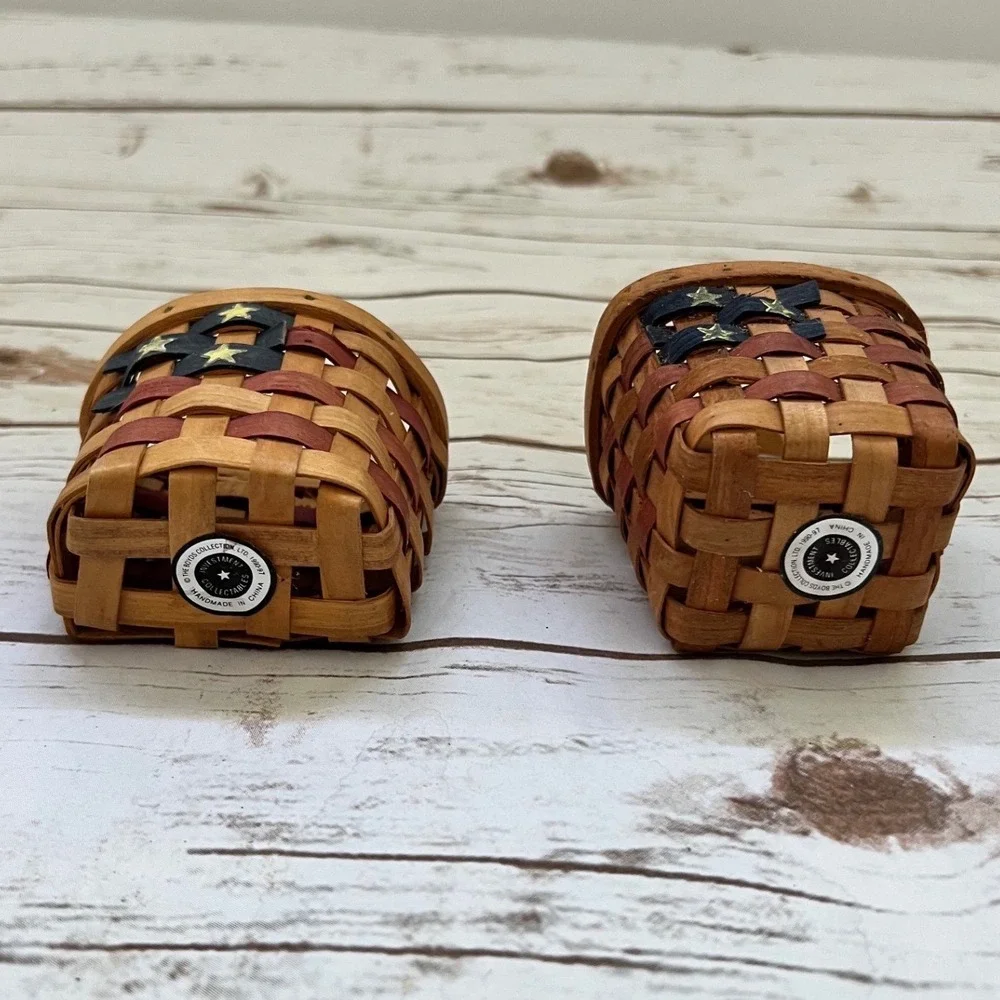 Boyds Collection‎ Baskets Americana Patriotic Star Miniature Set of 2 OS